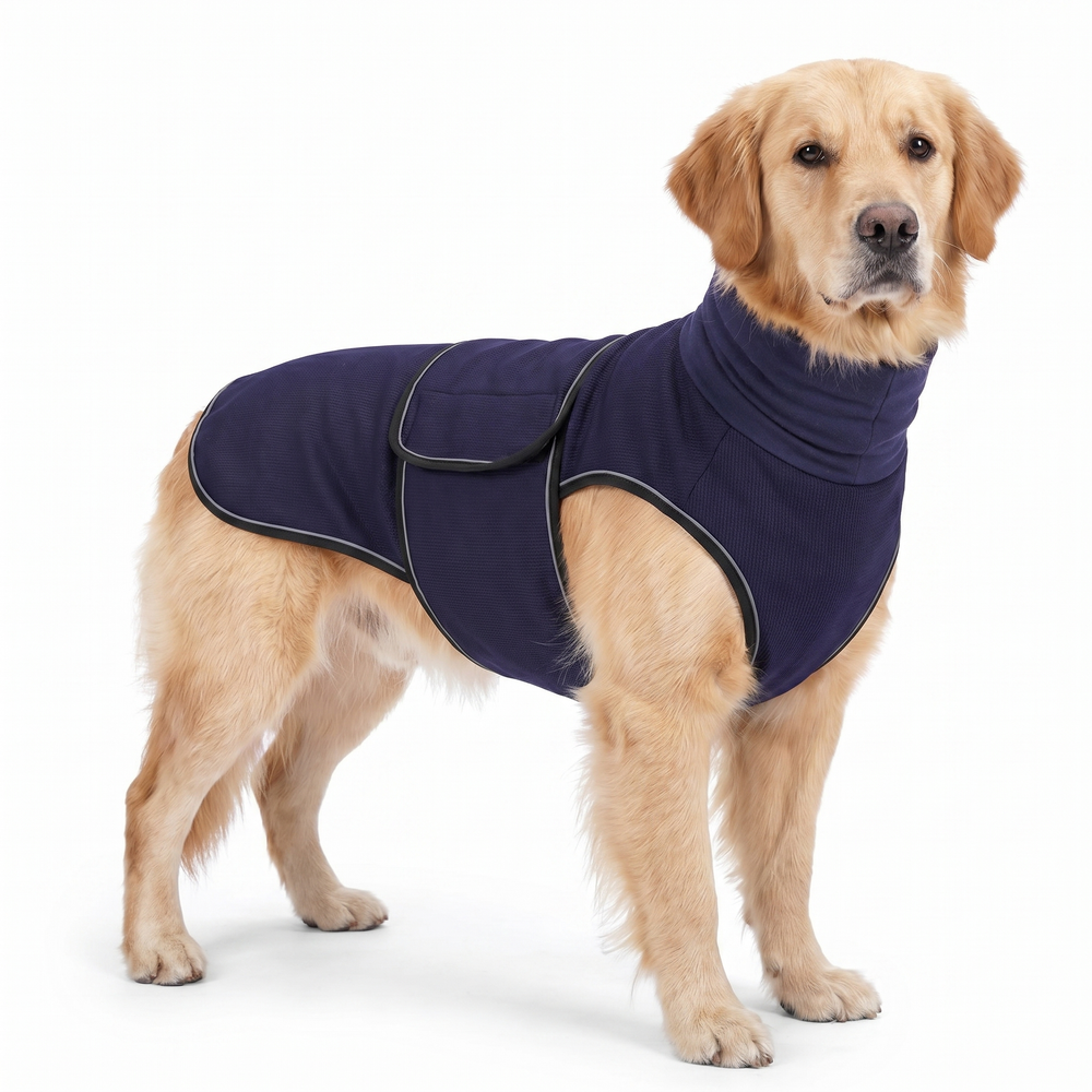 Navy Pabu Hush Hoodie calming vest, side view